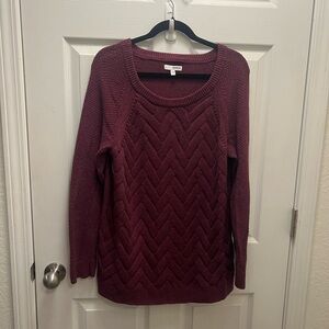 Sonoma Cozy Cable Knit Chunky Winter Sweater in EUC -Burgundy - Size XL